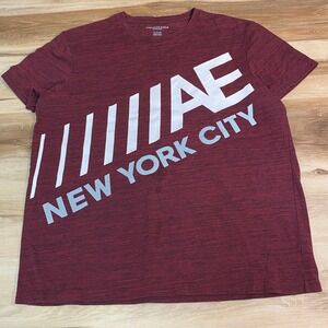 American Eagle Outfitters Mens XL AE New York City Graphic T Shirt Red Heathered